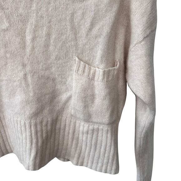 360 Cashmere Isilda Beige Turtleneck Sweater Women’s Small Ribbed Knit Pocket - Picture 6 of 7
